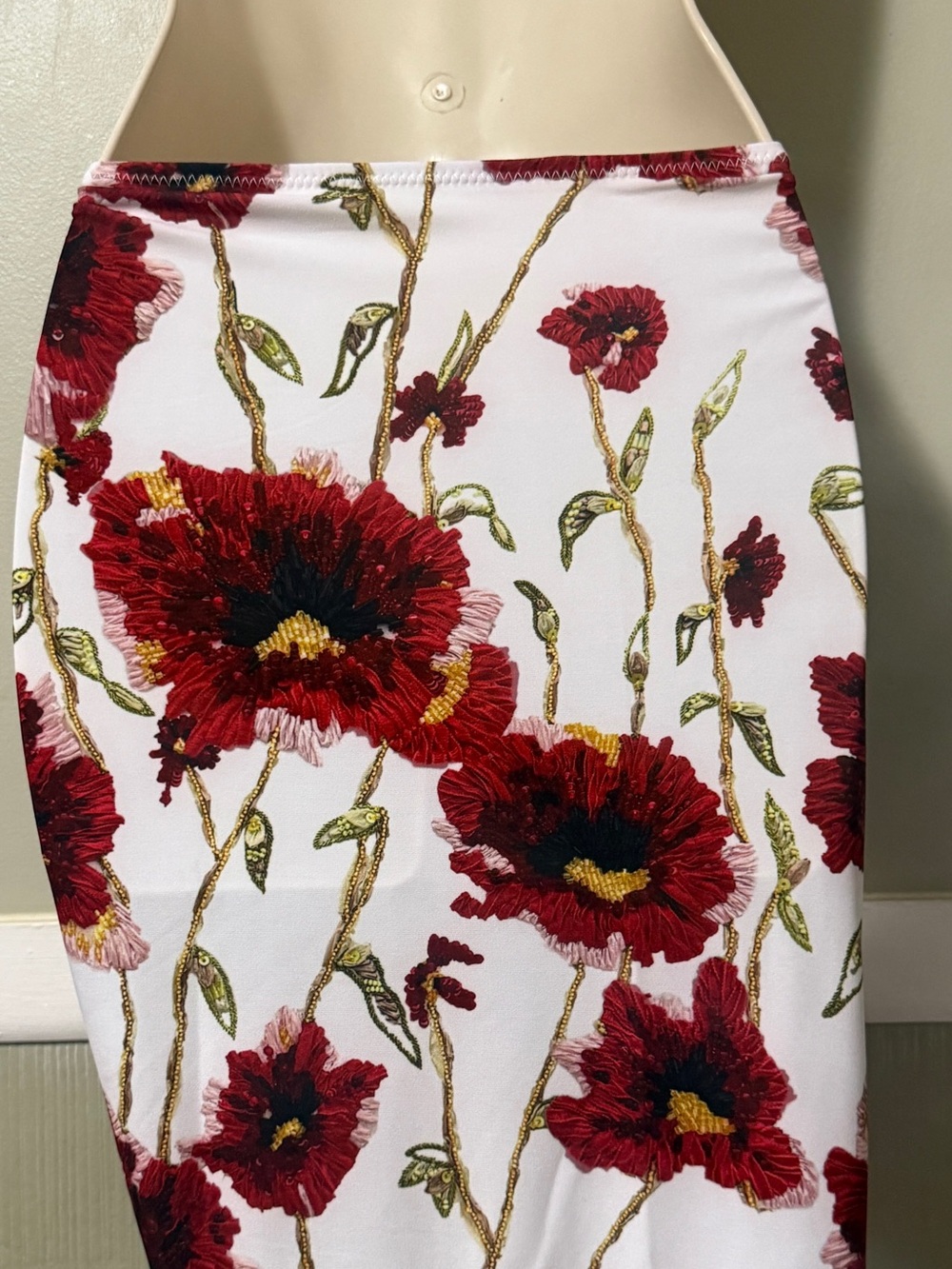 Norma Kamali Side Drape Mini Skirt White Poppy - Picture 6 of 8